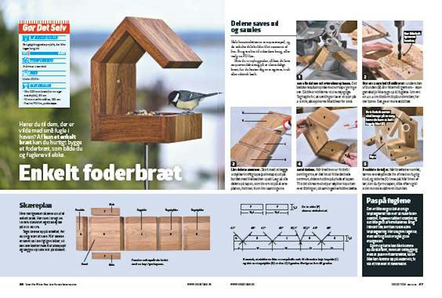 Foderbræt til fugle byg selv Foderbræt til fugle byg selv